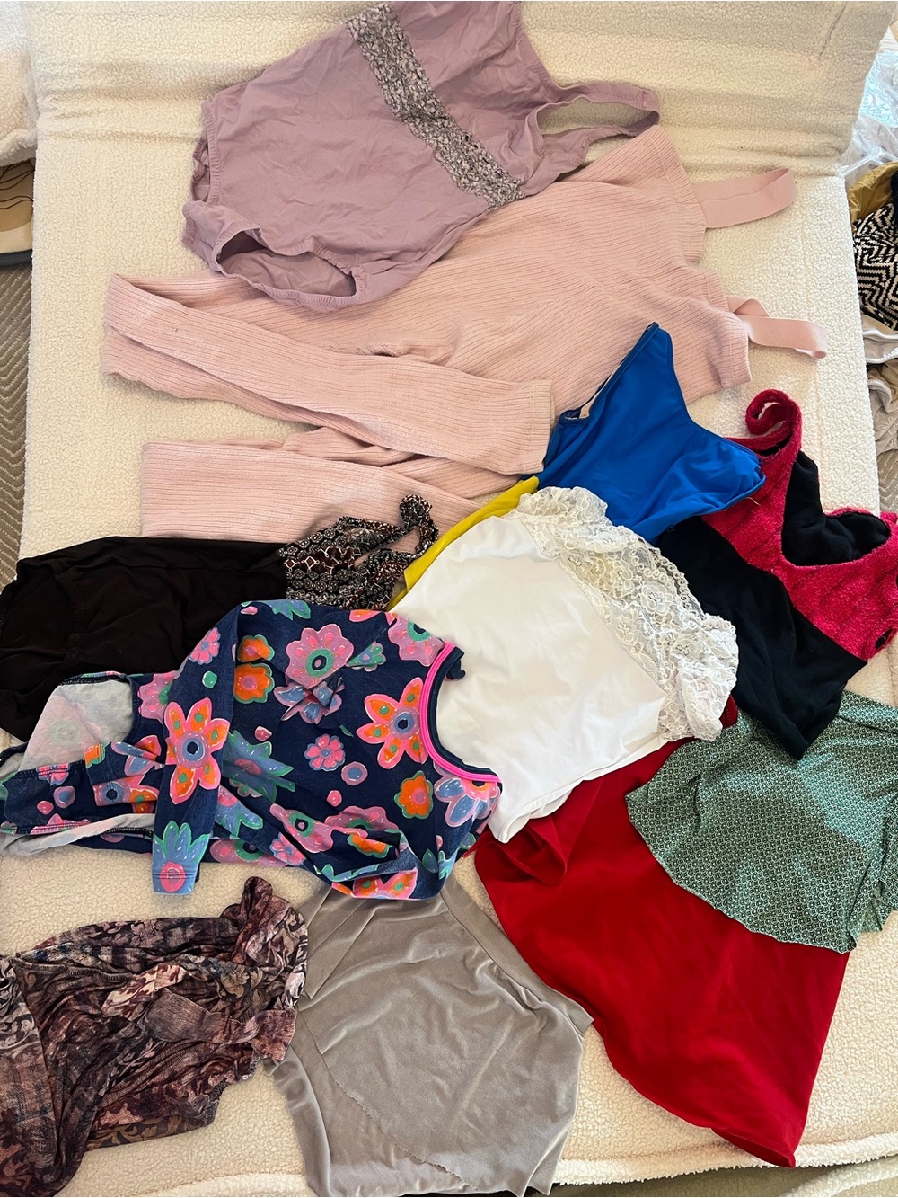 BALLET Bundle Vintage and used Women's leotard, warmup and skirt Lot